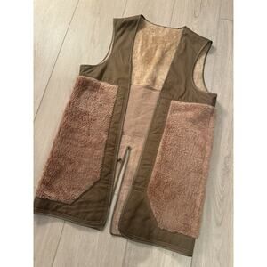 Vintage Long Valmeline Vest W/ Fur Beige Tan Brown Men’s Women’s